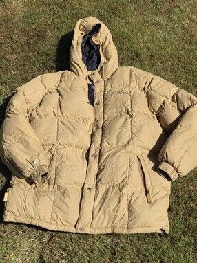 Vtg G-Unit Heavyweight Down Puffer Jacket Tan L